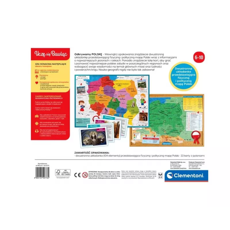 Clementoni Gioco educativo Scopri la Polonia Imparare giocando lingua polacca 50776