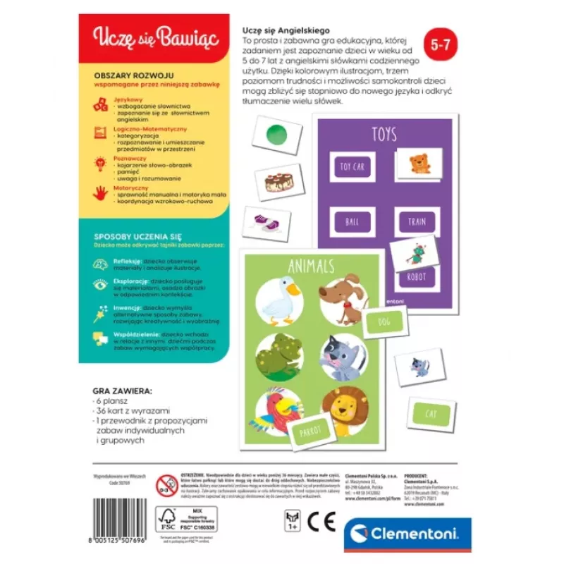 Clementoni gioco educativo I'm Learning English imparare l'inglese giocando lingua polacca 28350