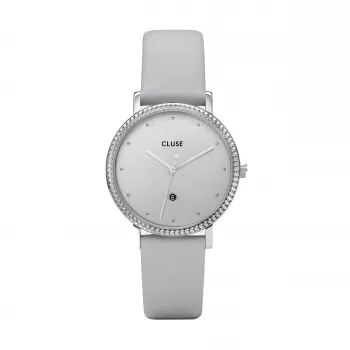CLUSE Minuit orologio da donna 33 mm oro rosa acciaio inox pelle grigia