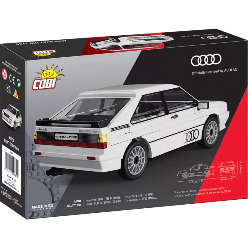 Cobi Audi Quattro 1980 bianco scala 1:35 set di costruzioni