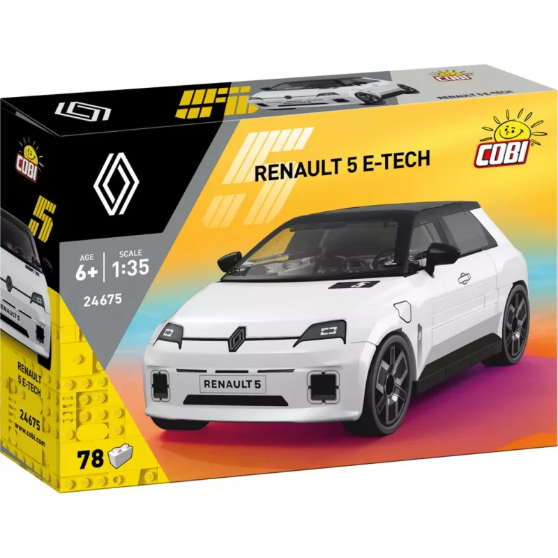 Cobi Renault 5 E-Tech White Set di costruzioni in mattoncini scala 1:35