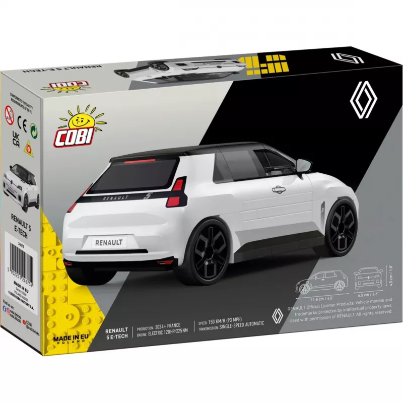 Cobi Renault 5 E-Tech White Set di costruzioni in mattoncini scala 1:35