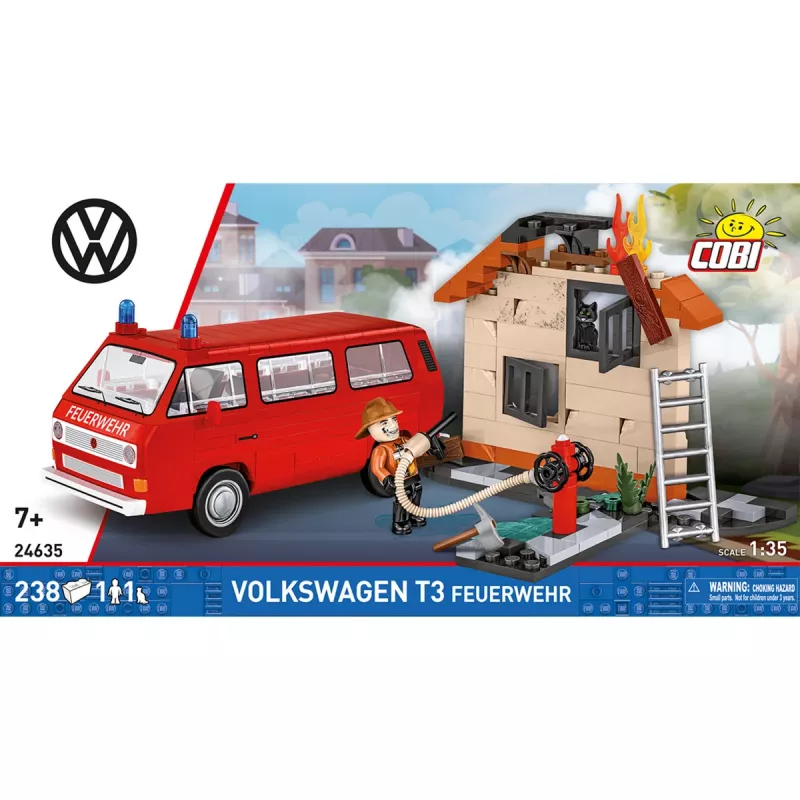 Cobi Volkswagen T3 Feuerwehr set di mattoncini camion dei pompieri (230 pezzi)