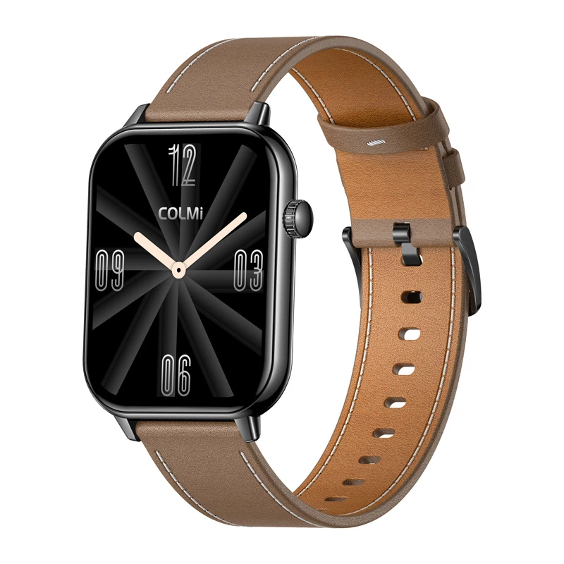 COLMI C28 Smartwatch – nero + cinturino in pelle marrone