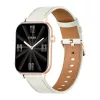 COLMI C28 Smartwatch in oro con cinturino in pelle bianco