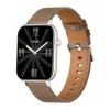 COLMI C28 Smartwatch – argento + cinturino in pelle marrone