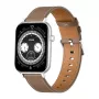 COLMI C28 Smartwatch – argento + cinturino in pelle marrone