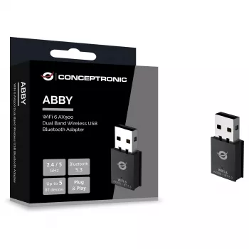 Conceptronic ABBY26B Adattatore WiFi 6 AX900 Dual-Band USB e Bluetooth 5.3