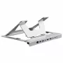Conceptronic DONN35S Supporto per laptop con docking station USB-C 7 in 1, Dual-HDMI 4K60Hz, GbE, USB-C 5Gbps, 2x USB-A, 100W PD, argento