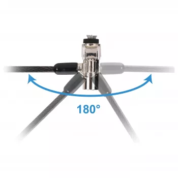 Lucchetto per laptop Conceptronic NBT Nano-Lock Dual, 4 cifre, cavo in acciaio 1,8 m, nero/argento