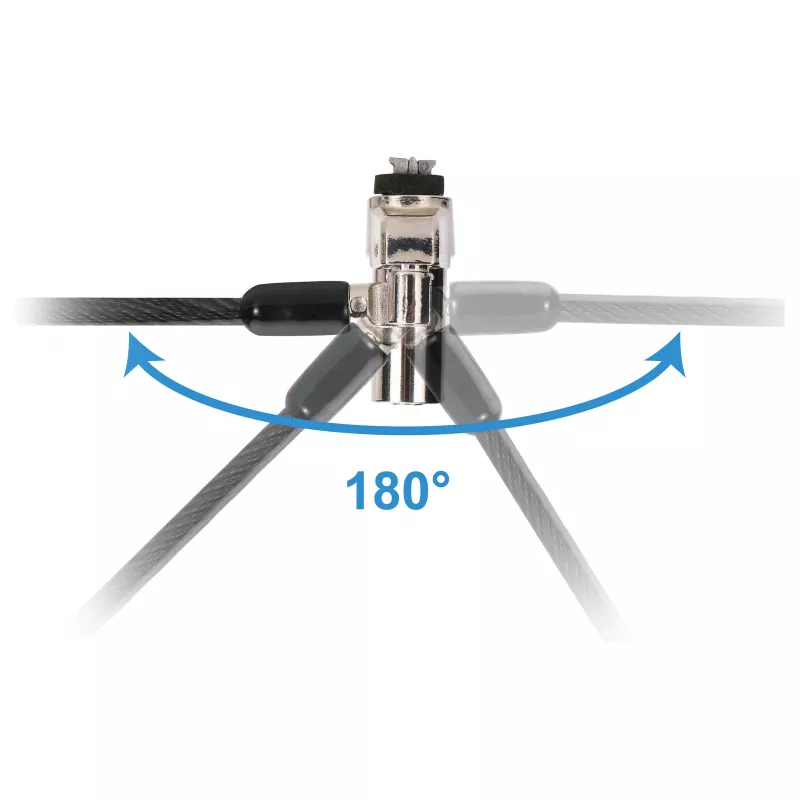 Lucchetto per laptop Conceptronic NBT Nano-Lock Dual, 4 cifre, cavo in acciaio 1,8 m, nero/argento