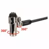 Lucchetto per laptop Conceptronic NBT Nano-Lock Dual, 4 cifre, cavo in acciaio 1,8 m, nero/argento