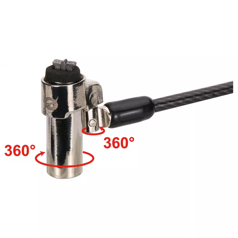 Lucchetto per laptop Conceptronic NBT Nano-Lock Dual, 4 cifre, cavo in acciaio 1,8 m, nero/argento