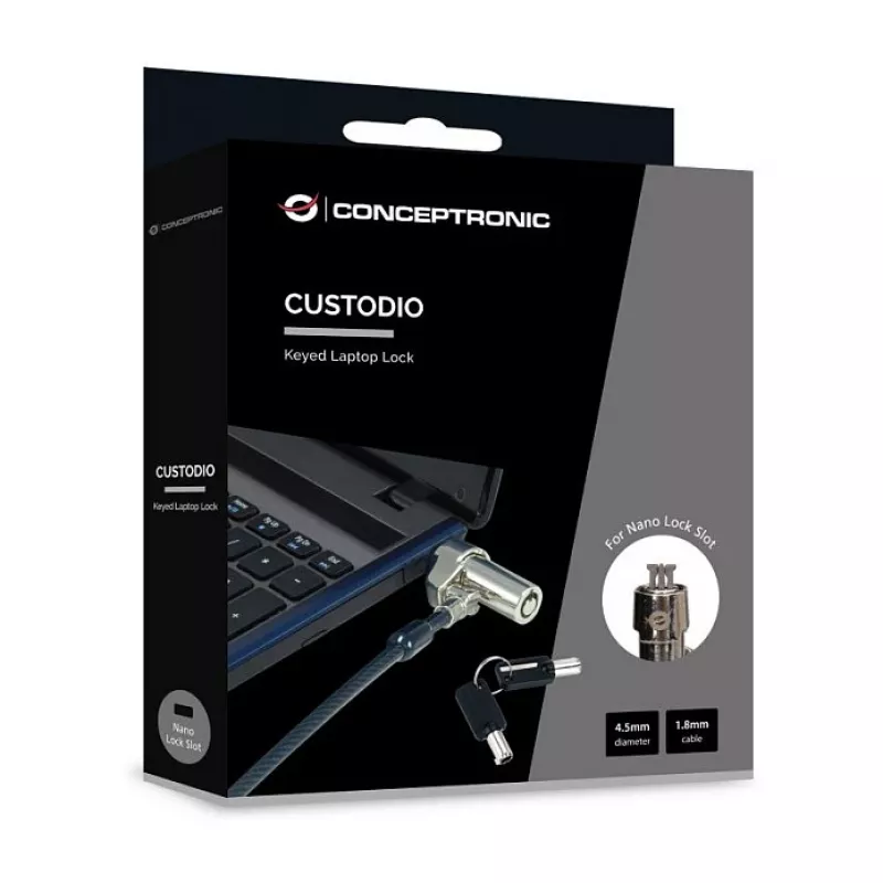Conceptronic NBT lucchetto combinazione per notebook slot di sicurezza Nano 1,8 m