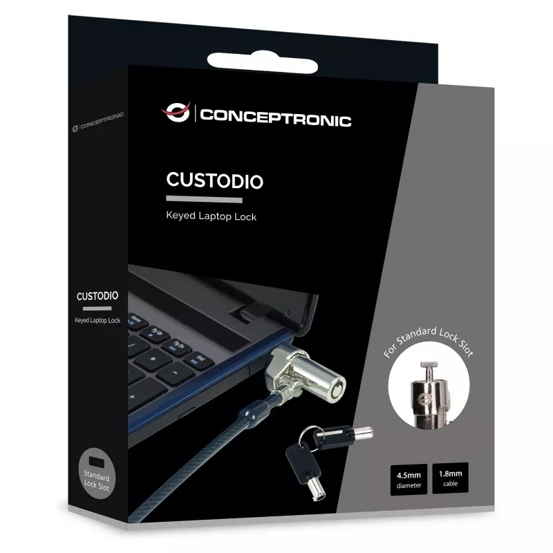 Lucchetto a chiave per notebook Conceptronic NBT Standard 1,80m