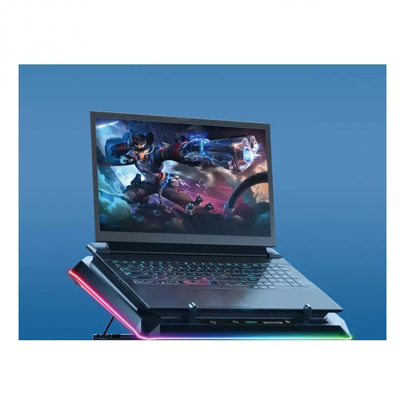 Conceptronic THYIA04B Base di raffreddamento USB-C per laptop con supporto per telefono