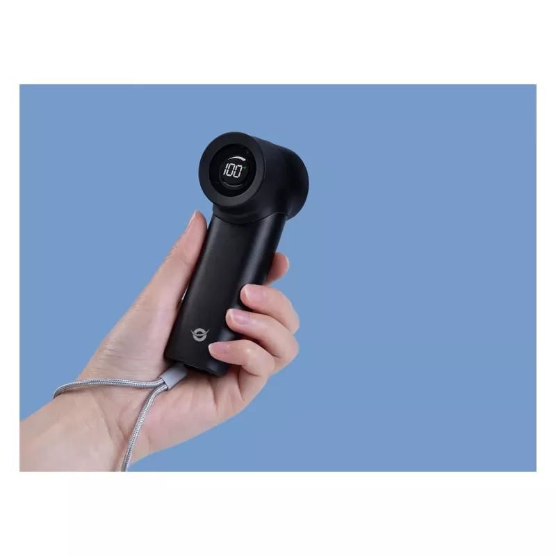 Conceptronic Turbo Ventilatore portatile, da USB-C a USB-A, alluminio, 5V, nero