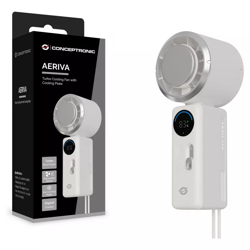 CONCEPTRONIC Turbo ventaglio portatile con piastra di raffreddamento, crema