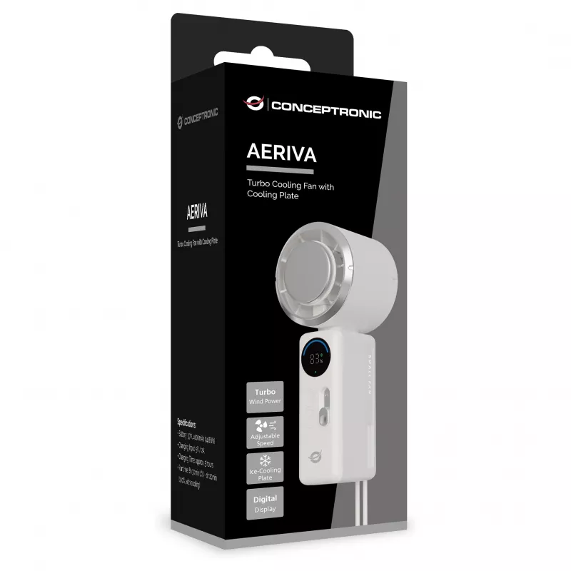 CONCEPTRONIC Turbo ventaglio portatile con piastra di raffreddamento, crema
