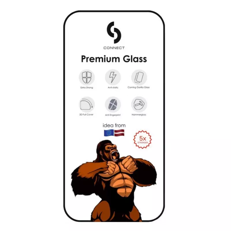 Connect Apple iPhone 14 Pro Corning Gorilla Glass anti-statico 3D Full Cover 5X più resistente nero