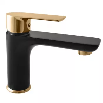 CONTIPRO DVT526 Miscelatore monocomando per lavabo nero opaco/oro