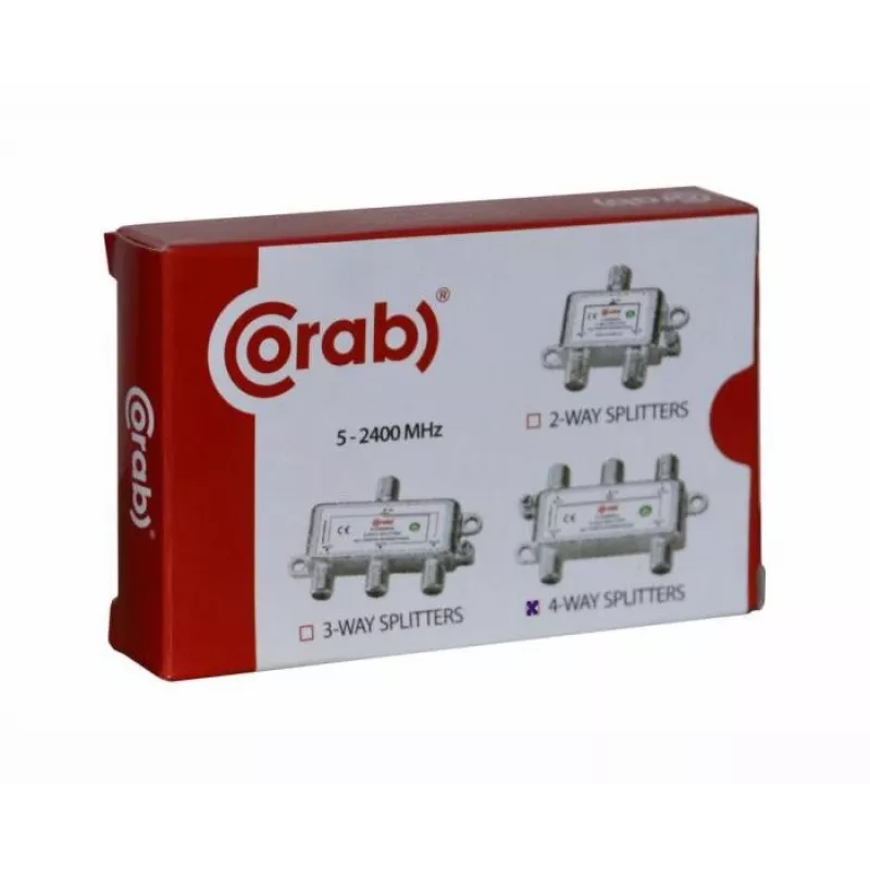 CORAB Distributore di segnale TV/SAT a 4 vie 5-2400 MHz con passaggio DC