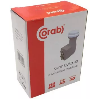 CORAB LNB Quad universale – 4 uscite, figura di rumore 0,1 dB, feedhorn 40 mm