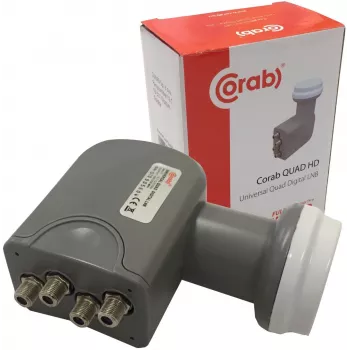 CORAB LNB Quad universale – 4 uscite, figura di rumore 0,1 dB, feedhorn 40 mm