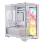 CORSAIR 2800X RS-R ARGB case cube Micro-ATX a doppia camera, bianco, con vetro temperato panoramico e 2 ventole LL120 RGB