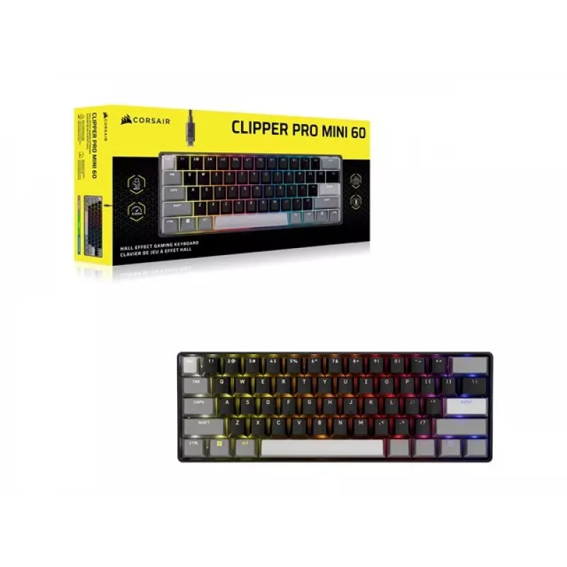 CORSAIR CLIPPER PRO MINI Tastiera da gaming Hall Effect 60 nero
