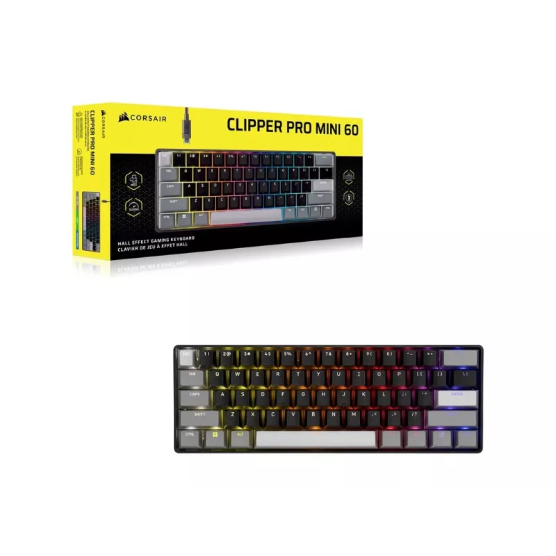 CORSAIR CLIPPER PRO MINI Tastiera da gaming Hall Effect 60 nero
