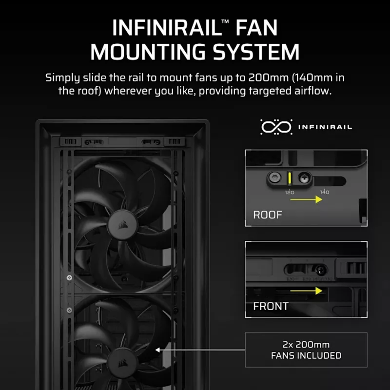 Corsair FRAME 5000D WOOD RS case PC mid-tower, nero/noce, E-ATX, ATX, Micro-ATX, Mini-ITX, acciaio/vetro temperato/plastica/legno di noce, gaming