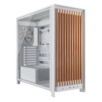 Corsair FRAME 5000D WOOD RS case PC Mid-Tower, bianco/noce, vetro temperato, ATX, E-ATX, Micro-ATX, Mini-ITX, acciaio/plastica, gaming