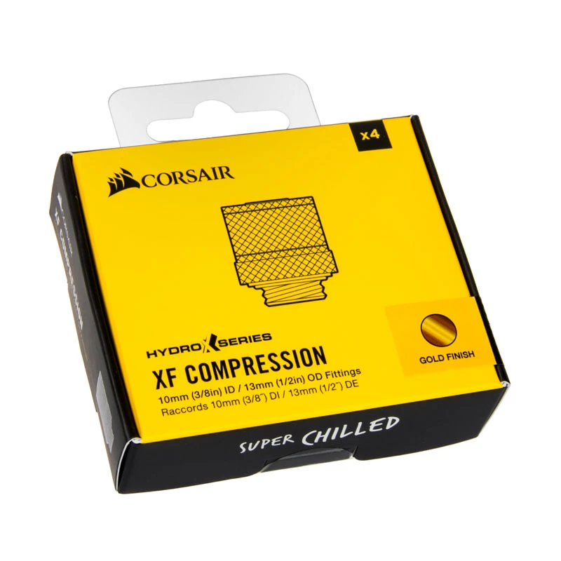 Corsair Hydro X Series XF raccordi a compressione G1/4 13/10 confezione da quattro - oro