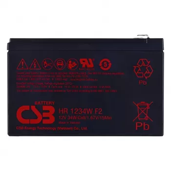 CSB HR1234WF2 Batteria VRLA AGM 12V 9Ah con connettori F2