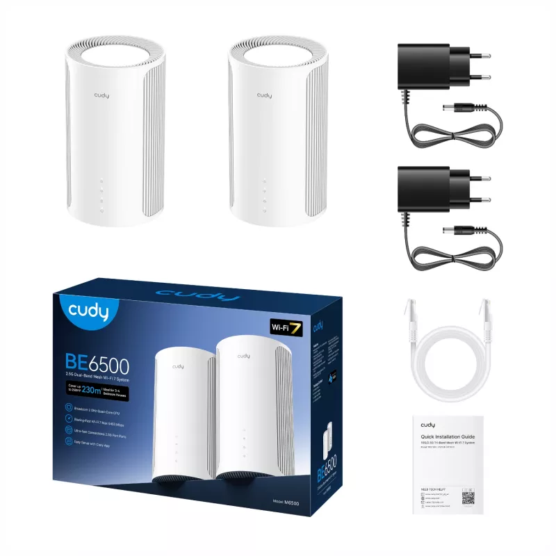 Cudy BE6500 2.5G Mesh Wi-Fi 7 sistema – confezione da 2