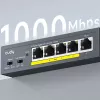 CUDY POE40 switch/extender PoE 4 porte con 1 uplink, 802.3af/at, Extend 250m, case in metallo
