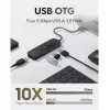 Cudy UH40A PortMate Hub USB-A a 4 porte USB 3.0 5Gbps solo dati plastica compatto nero