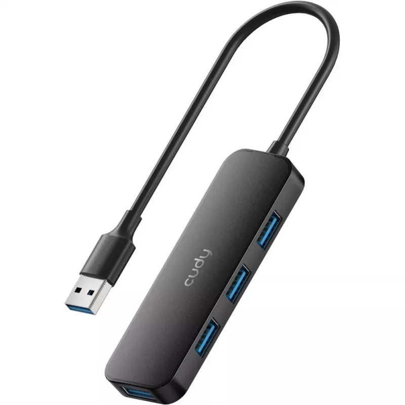 Cudy UH40A PortMate Hub USB-A a 4 porte USB 3.0 5Gbps solo dati plastica compatto nero