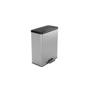 CURVER Deco Bin cestino con pedale 65L argento effetto metallico