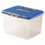 CURVER Hobby Optima Scatola per conservazione 30L con coperchio e manico, fondo trasparente con coperchio blu, 42,8 x 34 x 28,1 cm