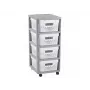 Curver Infinity Libreria su ruote 4x11L motivo a fori grigio/bianco