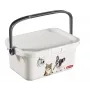 CURVER Multiboxx Scatola per conservazione 3L con coperchio e manico, design gatti e cani, Trasparente con stampa, 26x18x11cm