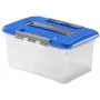Curver Optima Scatola per conservazione 15L con coperchio e manico, Trasparente/Blu