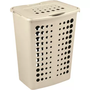 Curver Victor Cesto portabiancheria 40L, Crema, 39,7 x 29,9 x 50 cm