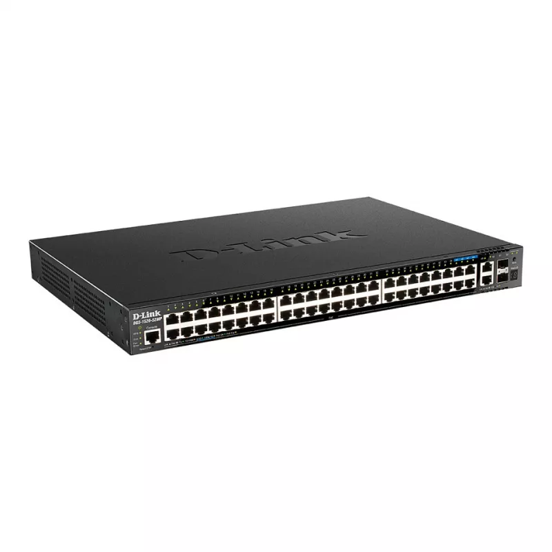 D-Link DGS-1520-52MP Switch managed Gigabit PoE+ 52 porte con 4 uplink SFP+ 10G, montaggio a rack