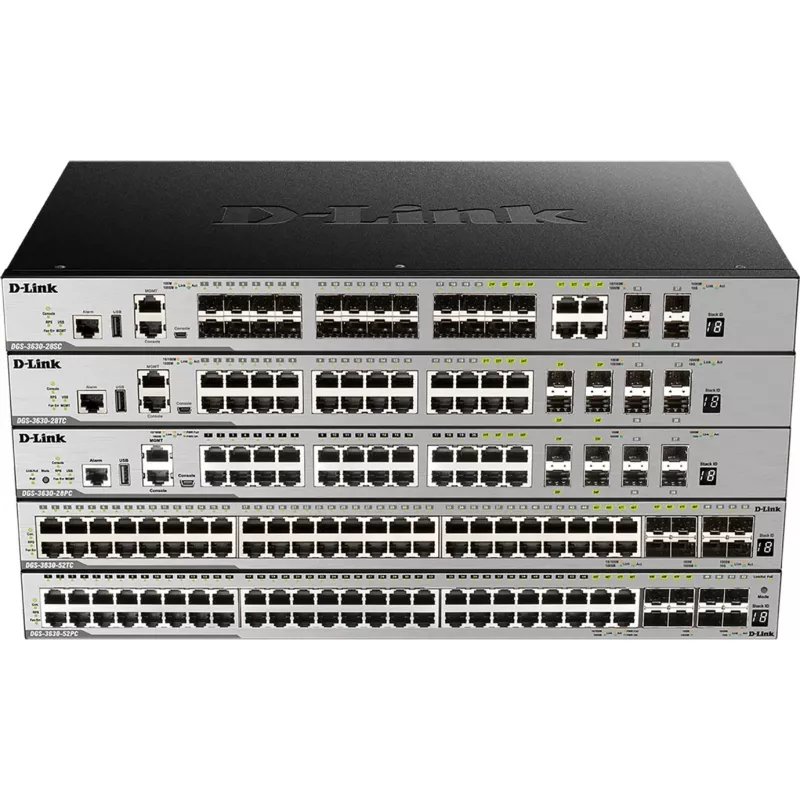 D-Link DGS-3630-52TC Switch L3 Managed Stackable - 48x Gigabit + 4x 10G SFP+, rackmount