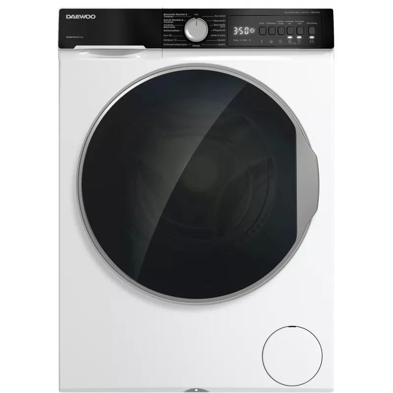 DAEWOO WD-FC85514W1A-DE lavatrice a carica frontale, 8 kg, 1400 giri/min, bianco/nero