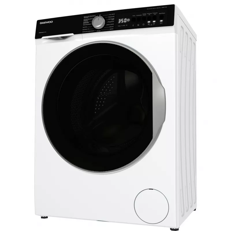 DAEWOO WD-FC85514W1A-DE lavatrice a carica frontale, 8 kg, 1400 giri/min, bianco/nero