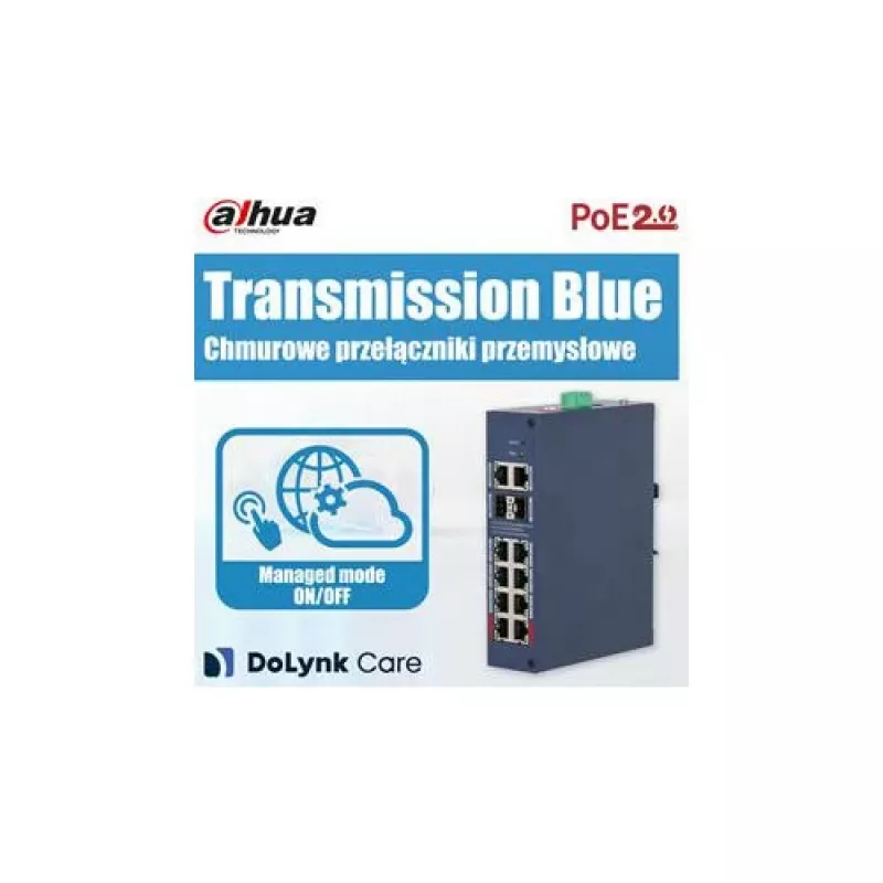 Dahua Technology CHS4206-4GT-90 Switch PoE industriale unmanaged, 6 porte Gigabit, 4x PoE++ 90W, guida DIN